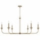 preview thumbnail 1 of 3, Presley 6-light Hanging Chandelier Aged Brass