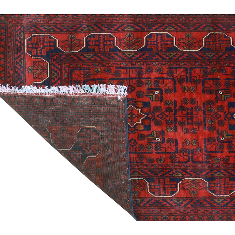 Khamyab Raya Red/Navy Runner - 2'6" x 19'7"