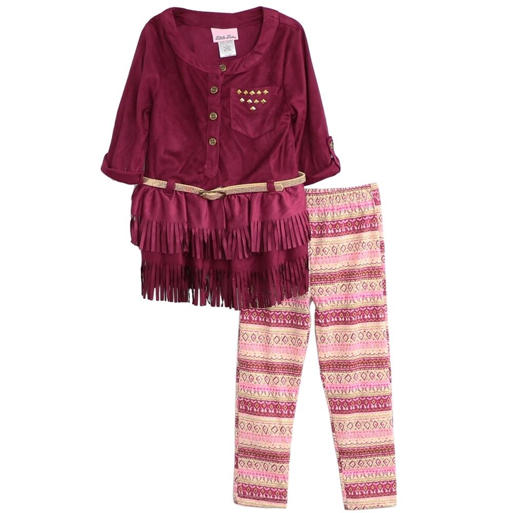Shop Little Lass Toddler Girls 2t 4t Suede Fringe Legging Set