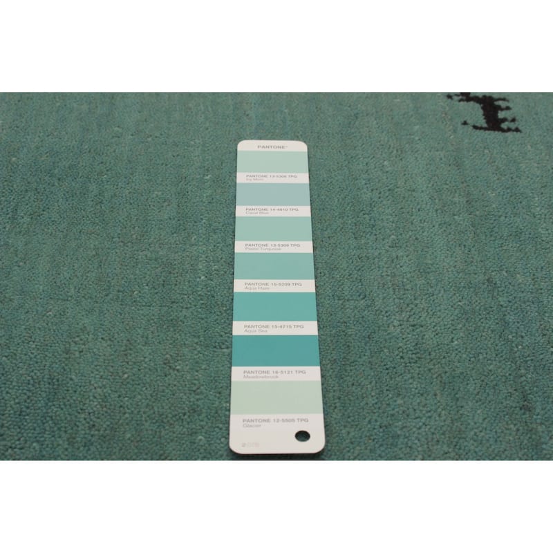 Kashkuli Gabbeh Turquoise Rug 4'0" x 3'11" - 4'0 x 3'11