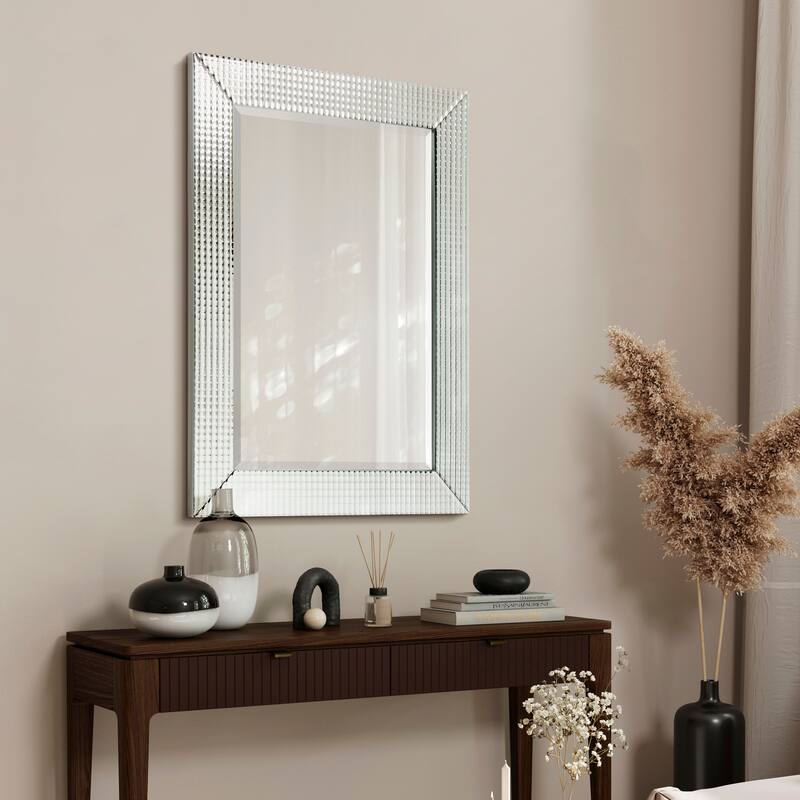 Bling Beveled Glass Rectangle Wall Mirror,Bathroom Mirror - 30 in. x 1.24 in. x 40 in.