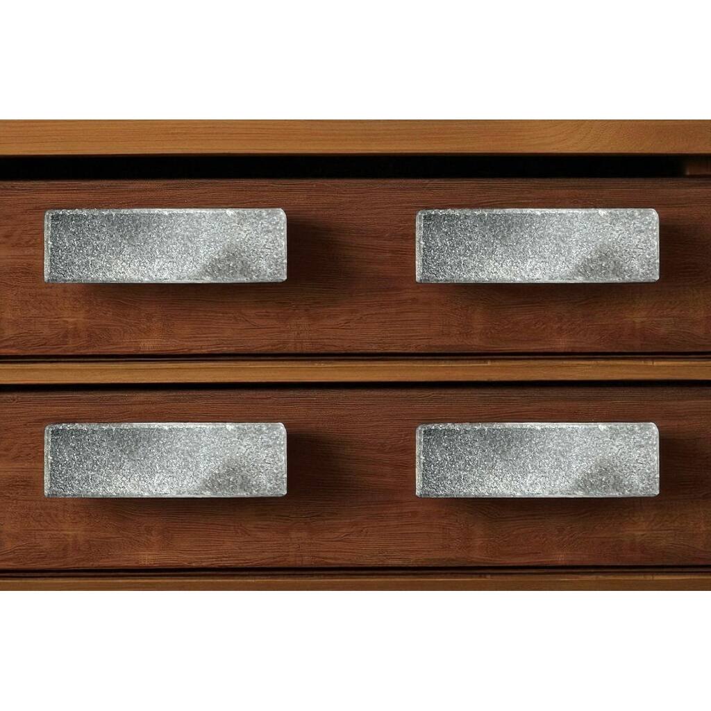 HomeRoots Set of Six Gray Stone Drawer Pull Knobs - 5.00 in. x 5.10 in. x 2.60 in.
