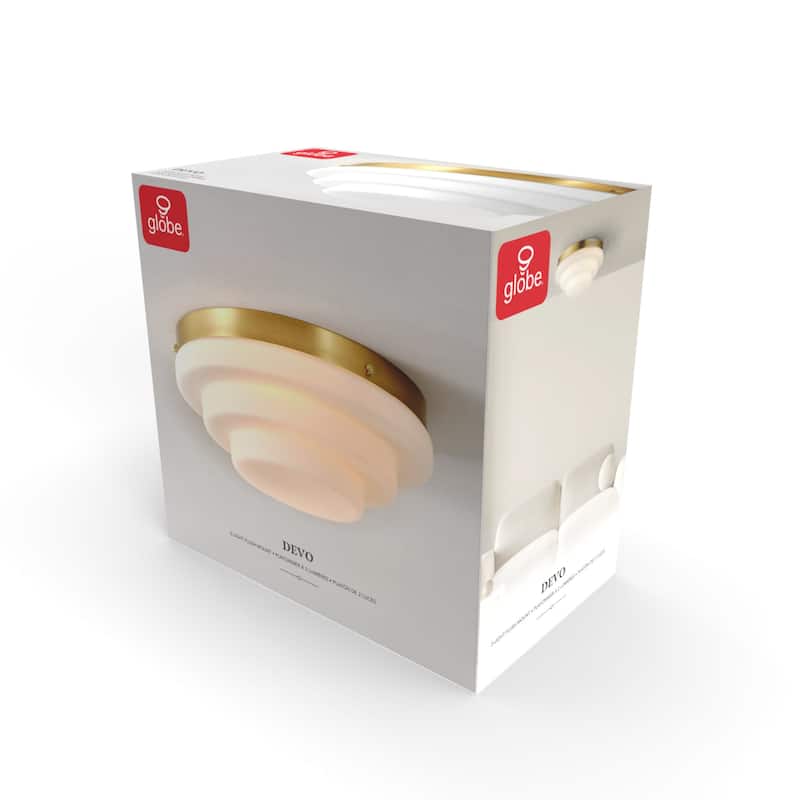 Globe Electric 91005474 Devo 2 Light 12" Wide Flush Mount Ceiling