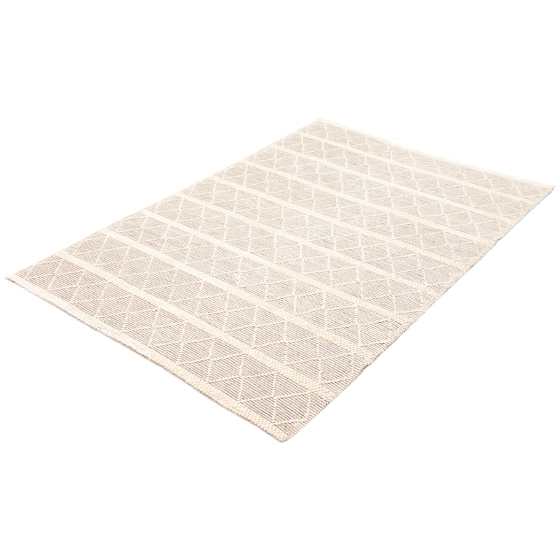 ECARPETGALLERY Braid weave Sienna Cream Wool Rug - 6'0 x 9'1
