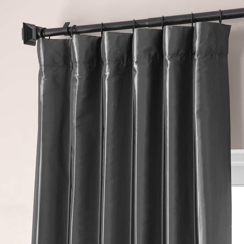 Exclusive Fabrics Signature Faux Silk Taffeta Hotel Blackout Curtain (1 ...