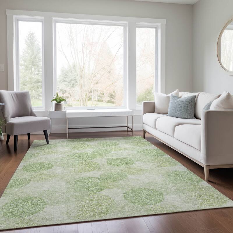 Machine Washable Indoor/ Outdoor Boho Sphere Chantille Rug