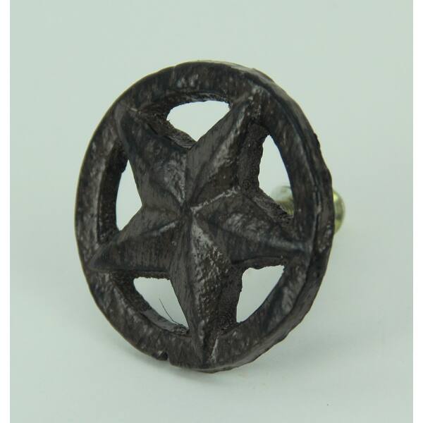 Shop Set Of 24 Rustic Brown Cast Iron Western Star Drawer Pulls