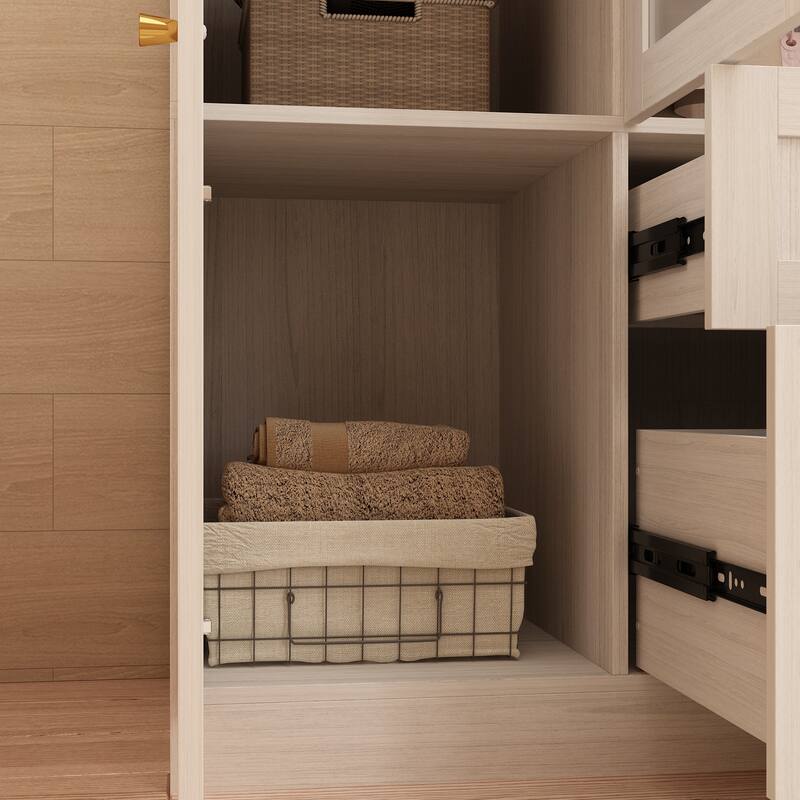 Combo Large Frosted Glass Closet: Versatile Wardrobe Options Armoires