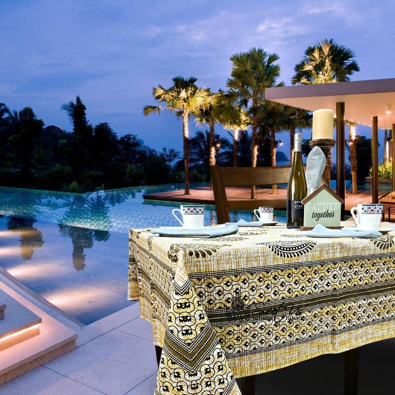 Cotton Floral Tablecloth Rectangle - 70 x 102 in.