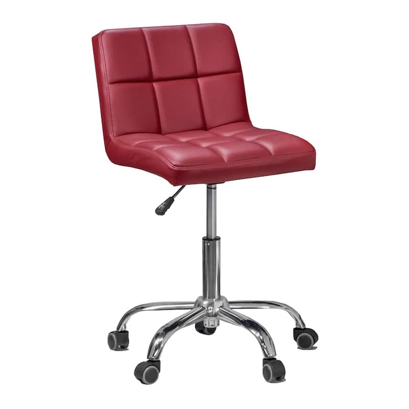 TOTO Home Office Button-Tufted Desk Chair, Armless Thick Cushion