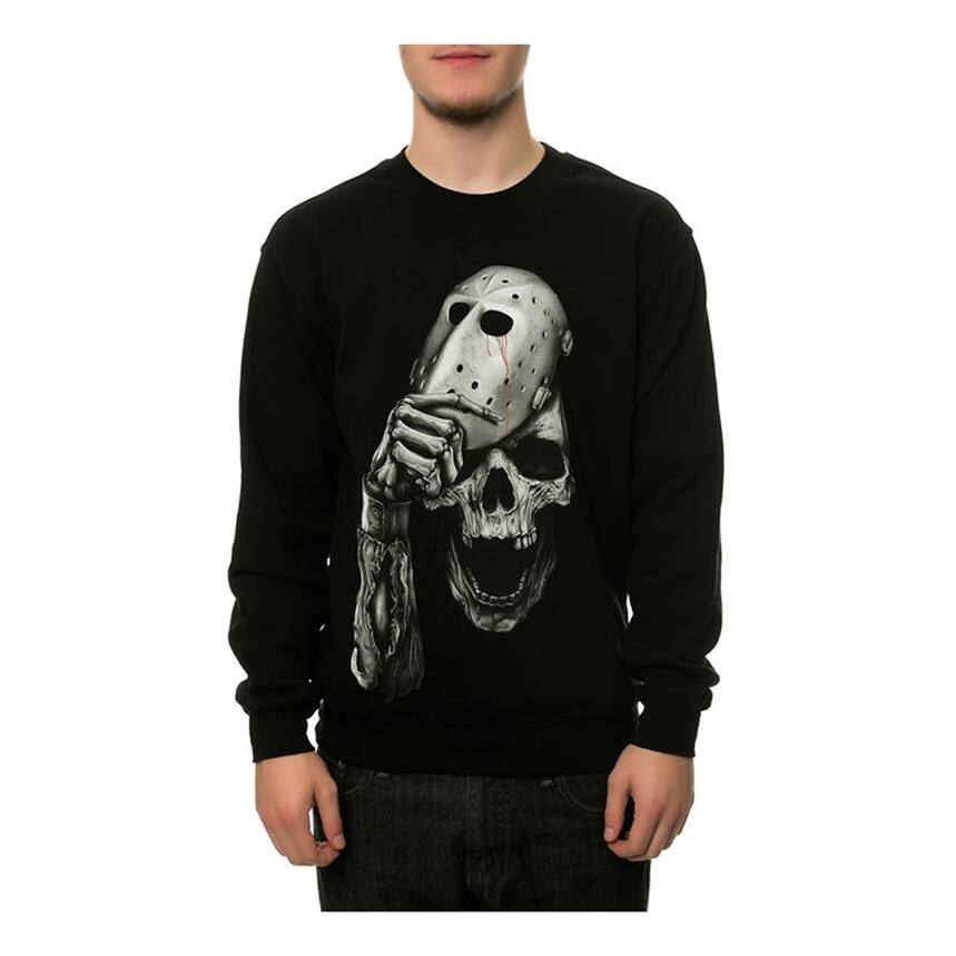 ROOK Mens The Face Mask Sweatshirt, Black, Medium