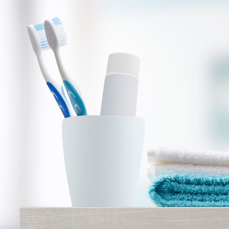 2Pcs Toothbrush Cup Bathroom Toothbrush Cup 4.33"x2.76" 350ml - Gray Pink