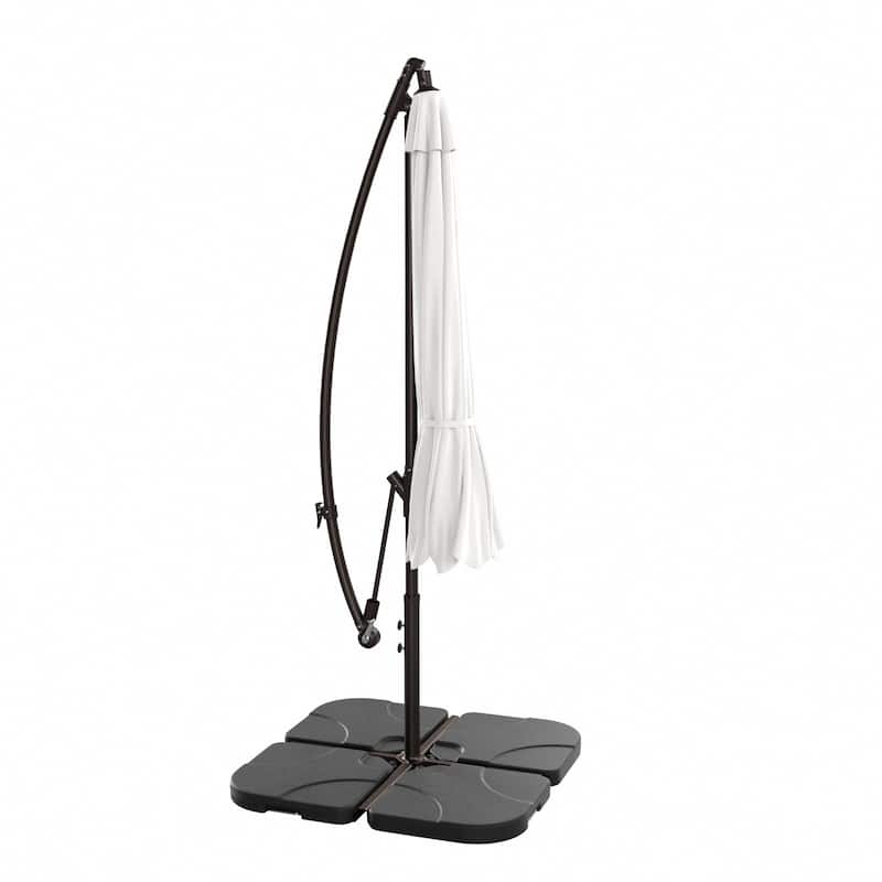 Steele 10-ft. Offset Patio Umbrella with Weight Base Stand