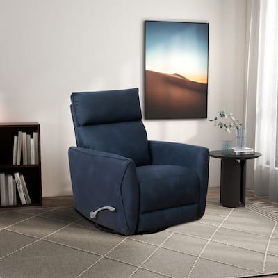 Dara Mid Century Modern Microsuede Glider Swivel Recliner