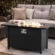 preview thumbnail 1 of 6, Outdoor 50000 BTU Rectangular 45” Propane Fire Pit Table with Glass Wind Guard for Patio, Deck, Backyard, Black - N/A Black