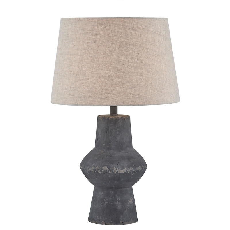 Portland 26" Table Lamp with Linen Shade, Dark Gray (Set of 2)