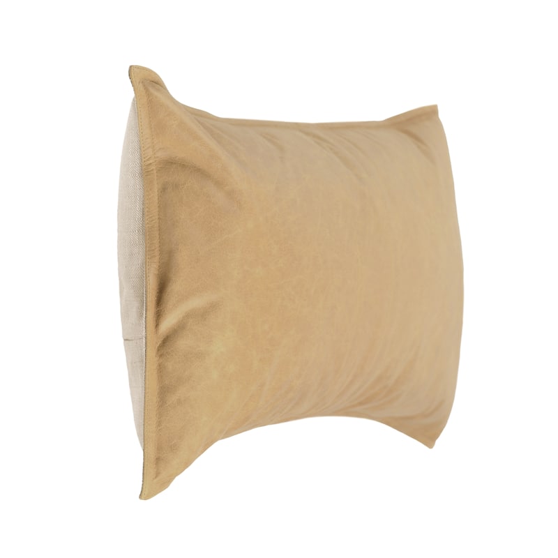 Villa by Classic Home Golden Genuine Leather Throw Pillow