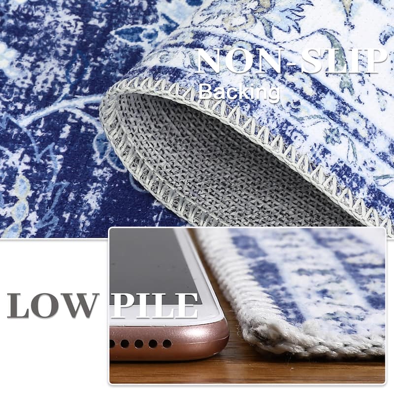 Garvee Boho Rugs Bohemian Rugs Floral Distressed Area Rug