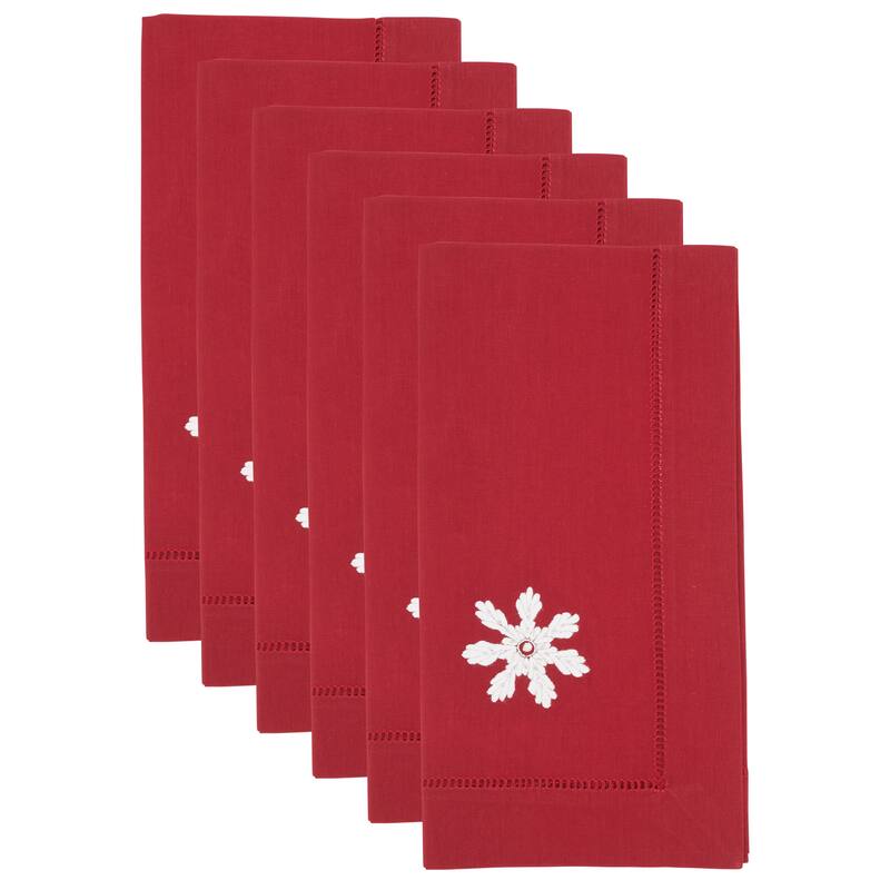 Embr'D Snowflake Hemstitch Napkin (Set of 6) - 20"x20"