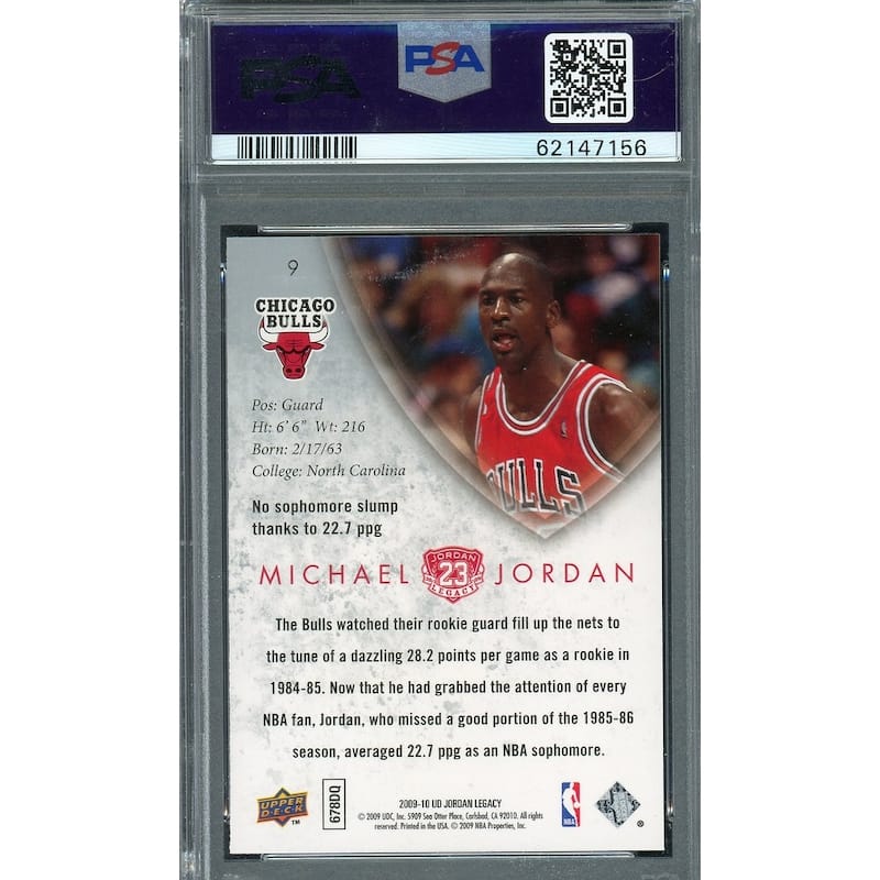 Michael Jordan 2009 Upper Deck Legacy Gold Basketball Card #9 Graded PSA 9 - 8'6" x 11'6"