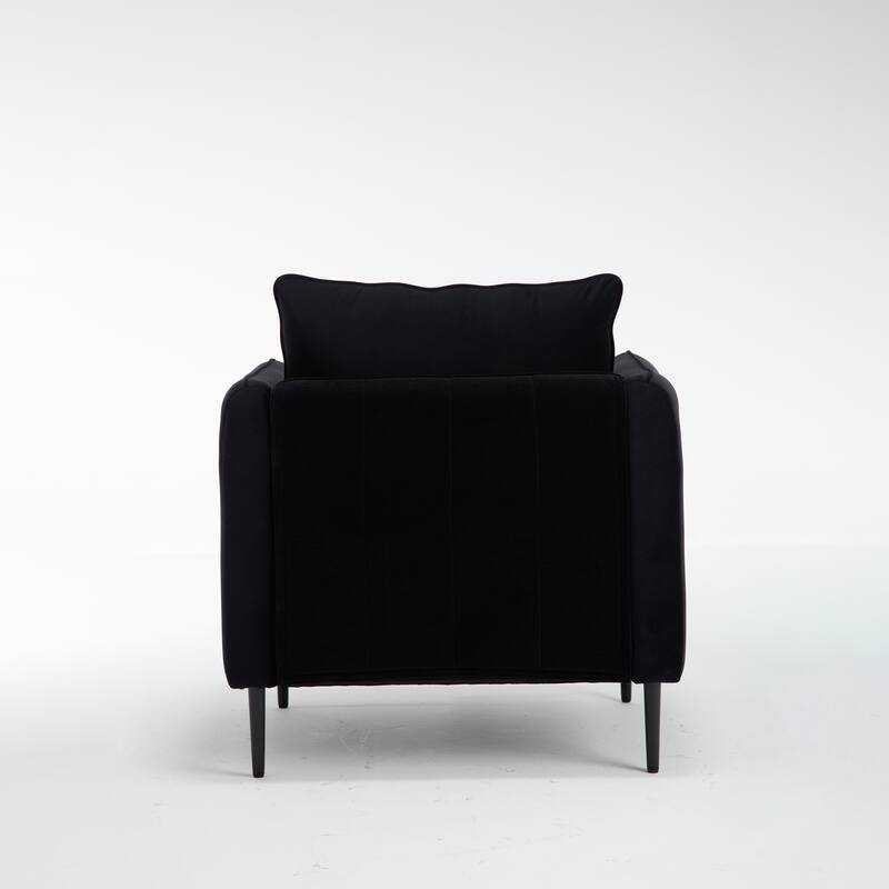Accent Chair for Living Room, Velvet Comfy Single Sofa Chair Mid-Century Modern Armchair with 1 Pillow and Metal Legs