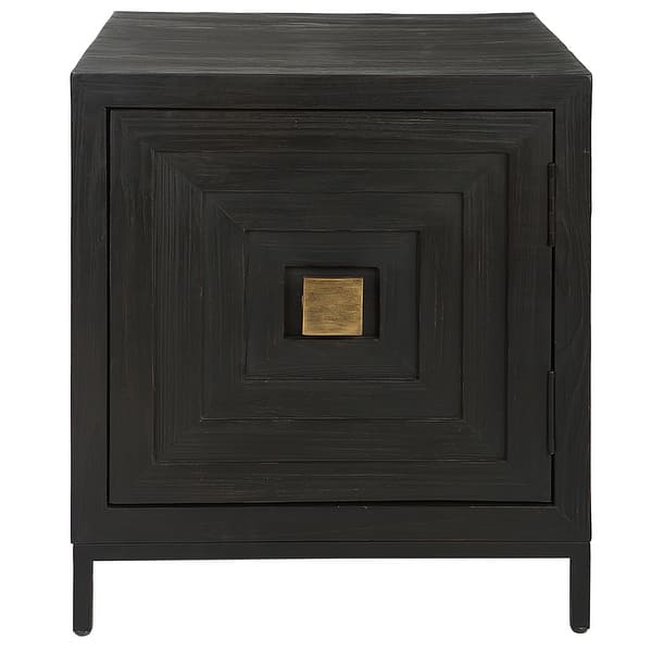 slide 2 of 8, Geometric Cabinet End Table - 25.5" - Black