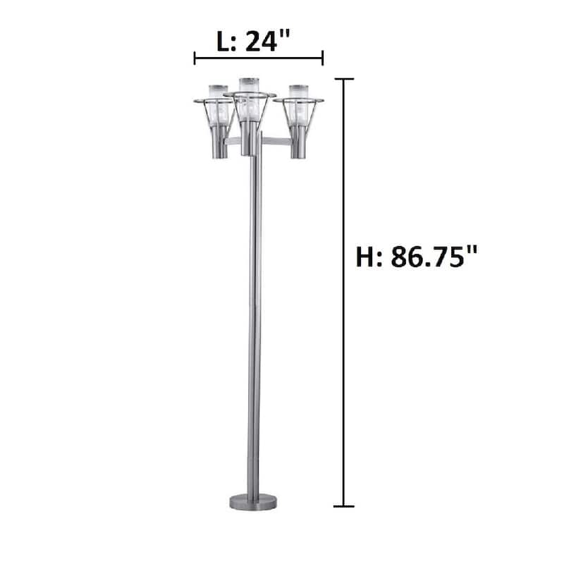 Eglo Belfast 3-light Stainless Steel Outdoor Post Light with Clear Glass