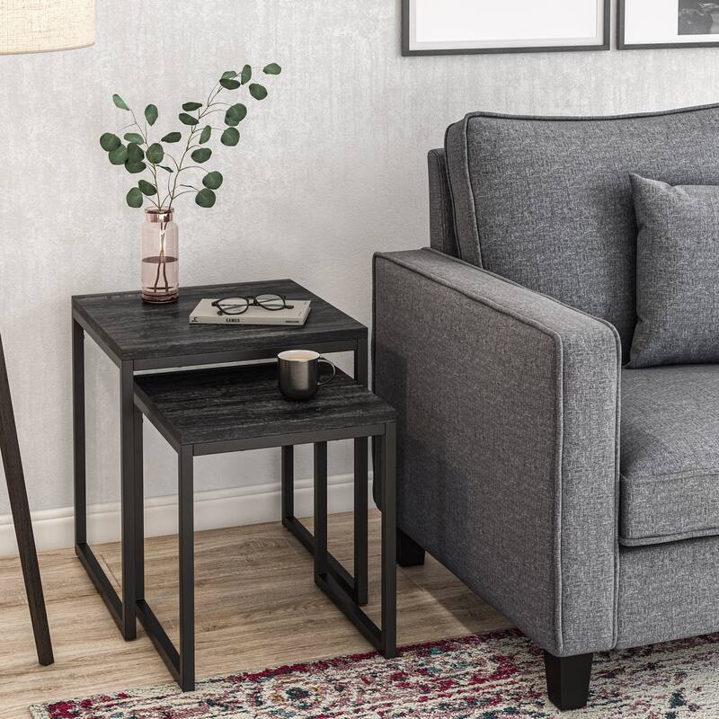 Set of 2 Square Nesting Side Tables