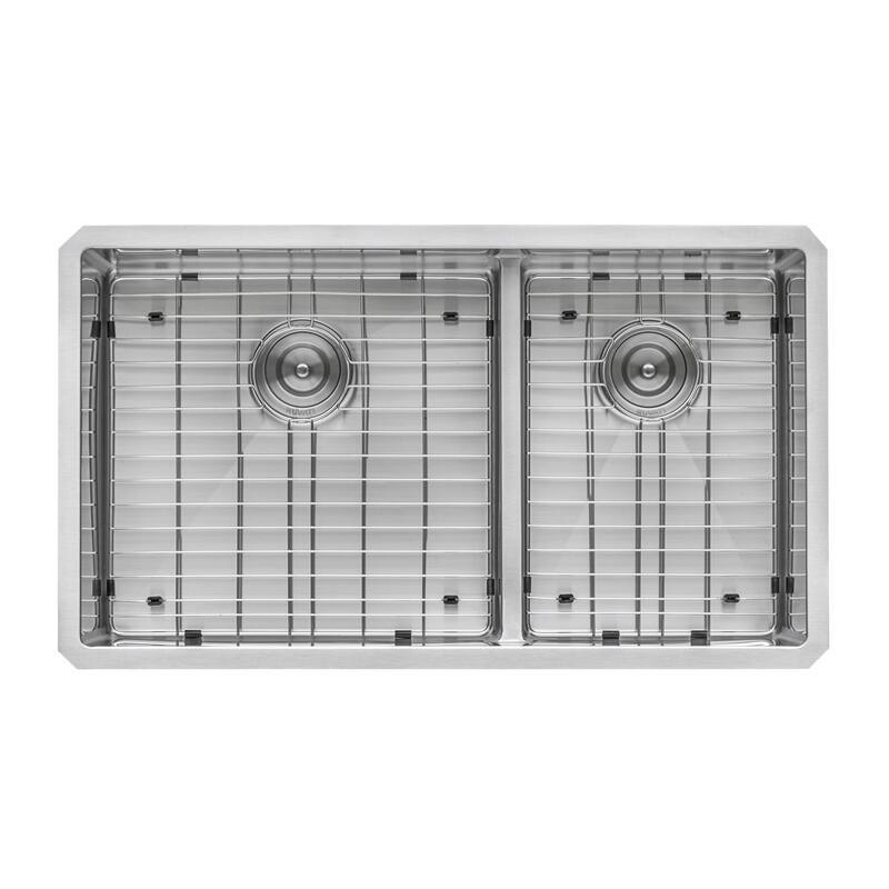 Ruvati 36-inch Low-Divide Undermount 60/40 Double Bowl 16 Gauge Stainless Steel Kitchen Sink - 36" x 19" - 36" x 19″