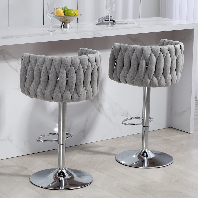 26'' Counter Height Bar Stools Velvet Kitchen Island Counter Bar Stool With Hand- Wave Back