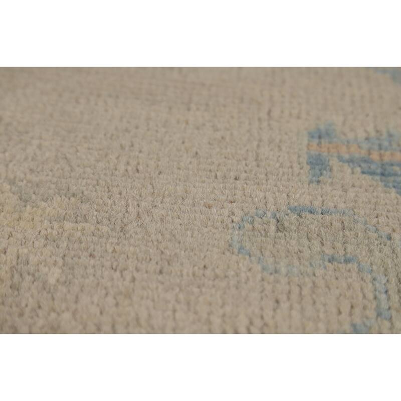 Hand Knotted Oriental 100% Wool Carpet Transitional All-Over Beige & Ivories Oushak Area Rug - 10' 0'' X 7' 8''