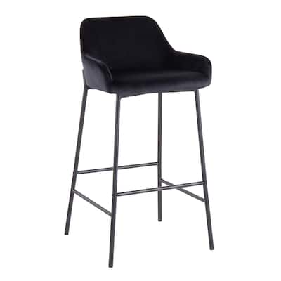 Carbon Loft Galotti Black Fixed-Height Upholstered Bar Stool - Set of 2