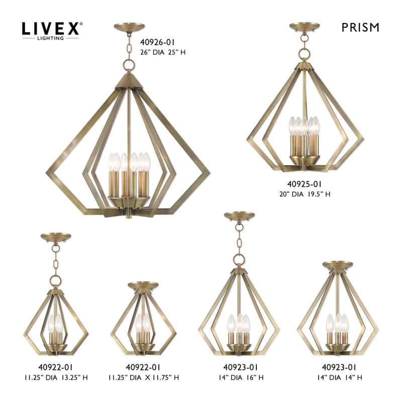Livex Lighting 6-light Antique Brass Indoor Chandelier, 40926-01 - 26" DIA 25" H