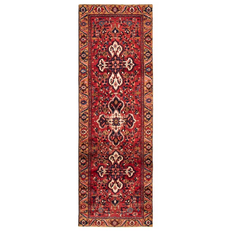 ECARPETGALLERY Hand-knotted Sarabi Red Wool Rug - 3'3 x 9'10 - Red - 3'3 x 9'10
