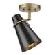 preview thumbnail 4 of 5, Golden Lighting Reeva 1-light Semi-Flush Mount in Modern Brass and Matte Black shade