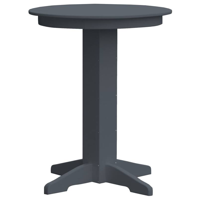 Poly Lumber Round Bar Table - 33" - Dark Gray