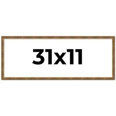 31x11 Frame Gold Solid Wood Picture Frame - Complete Modern Photo