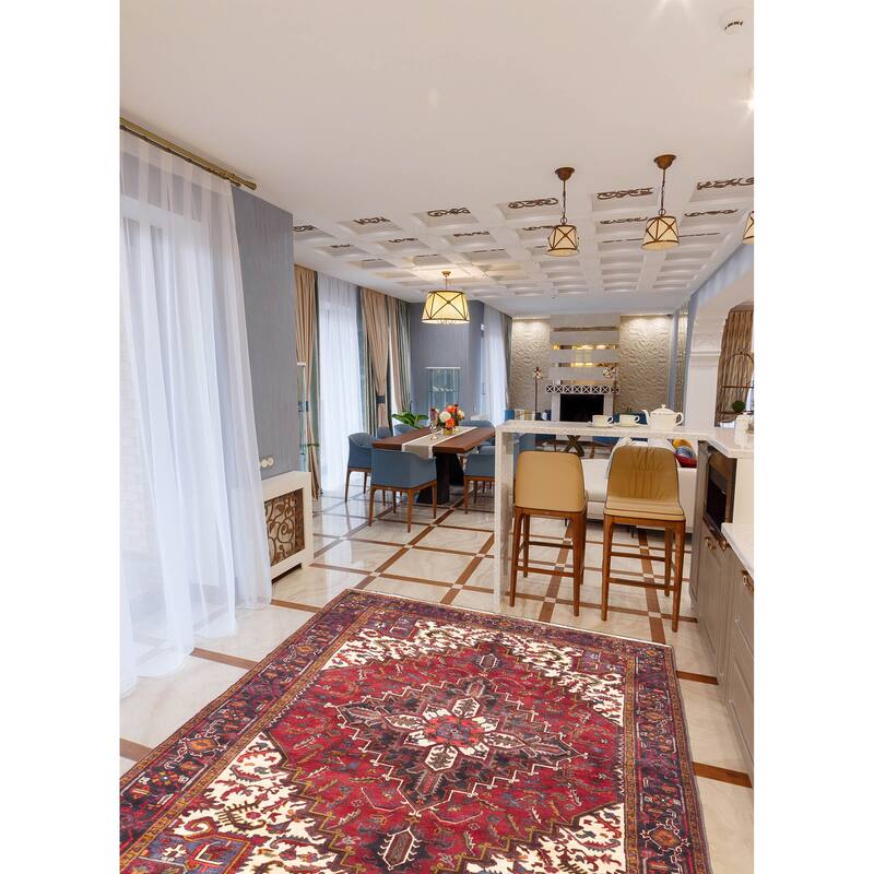 ECARPETGALLERY Hand-knotted Sarabi Dark Red Wool Rug - 6'7 x 9'6