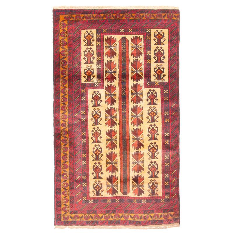 ECARPETGALLERY Hand-knotted Teimani Beige Wool Rug - 2'8 x 4'6