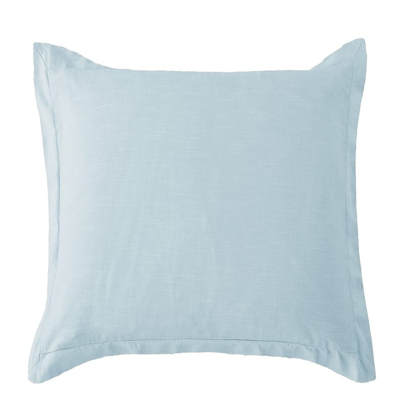 HiEnd Accents Luna Washed Linen Tailored Euro Sham, 27"x27" - Light Blue