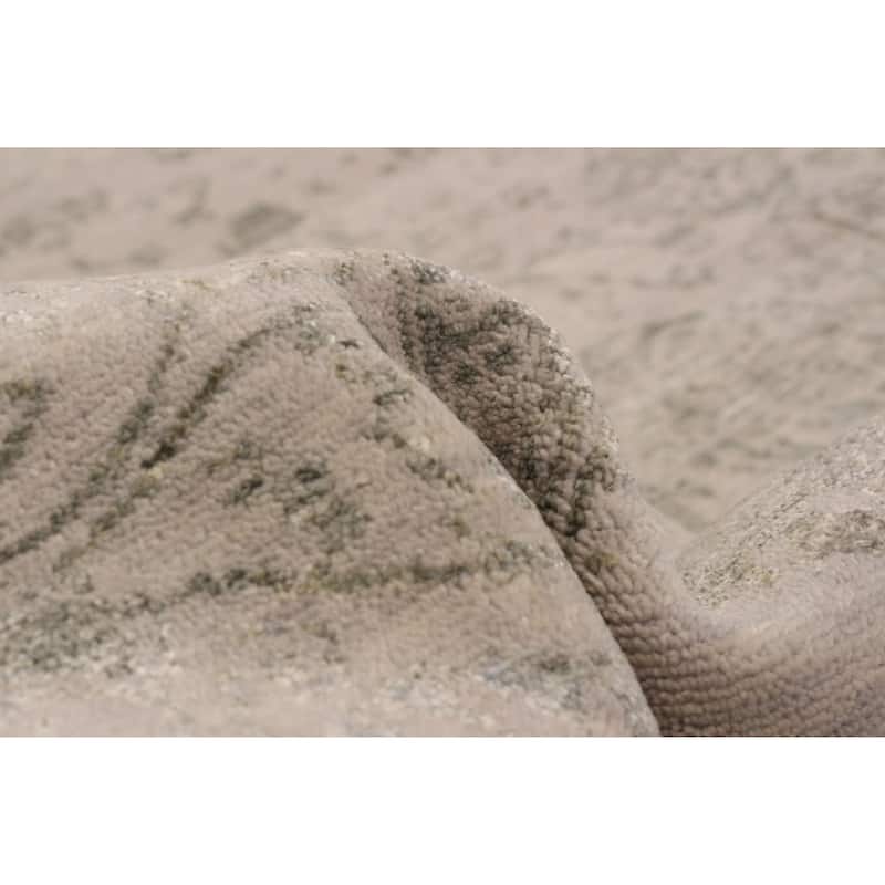 ECARPETGALLERY Hand-knotted Heritage Grey Silk, Wool Rug - 5'7 x 7'11