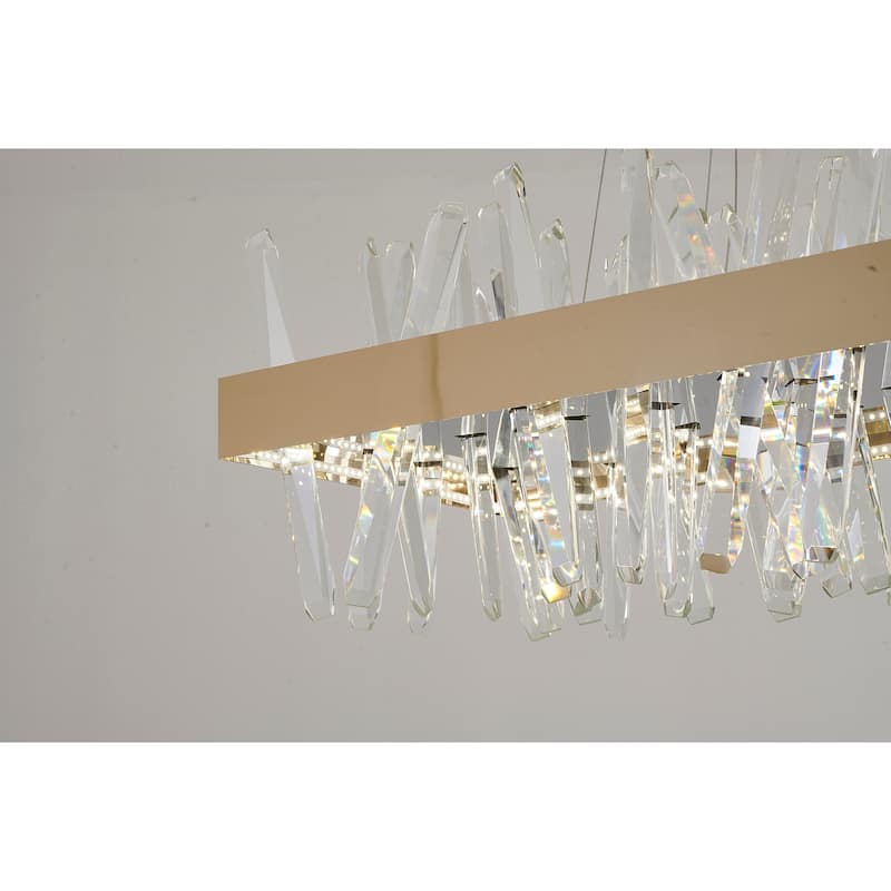 LED Modern Chandelier with Sleek Contemporary Design for Dining Room, Kitchen Island, or Living Room Lighting - 14