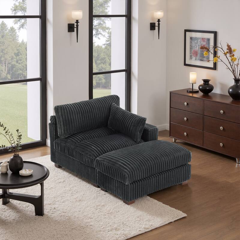 Plush Cloud Couch Modular Sectional Sofa with Ottoman