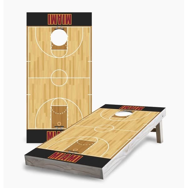 slide 2 of 7, Miami Heat Cornhole Game (Choose Wraps or Boards) 2x4 Boards (24" x 48") - Include ALL Accessories