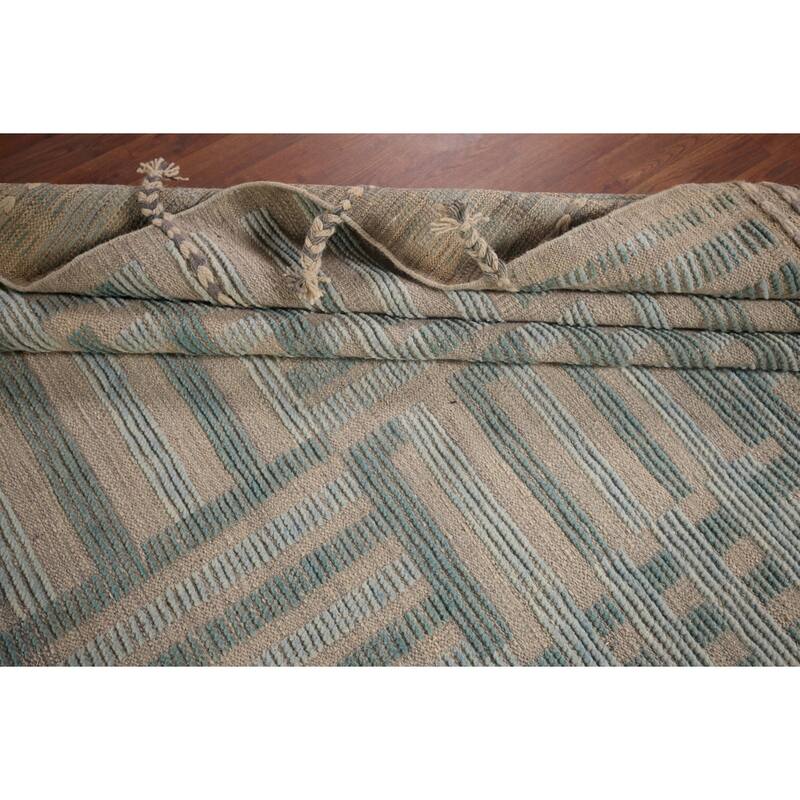 Earth Tone Moroccan Modern Area Rug Hand-Knotted Wool Carpet - 8'0"x 10'10"