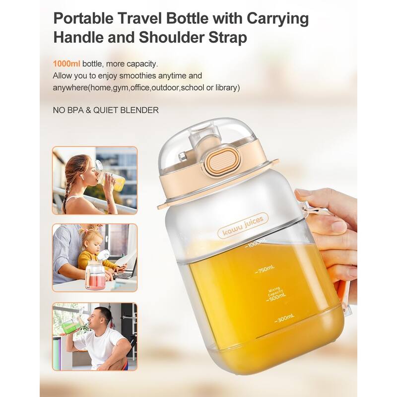 Portable USB-C Blender - Leakproof, BPA-Free, with Strap