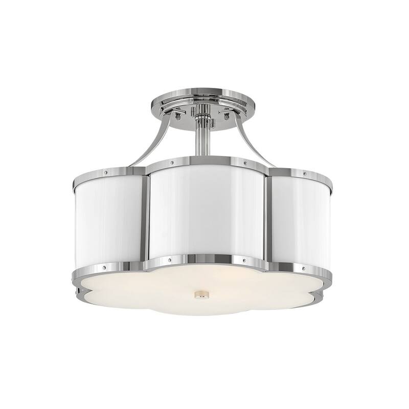 Hinkley Lighting Chance 3 Light 18" Wide Semi-Flush Drum Ceiling - Polished Nickel