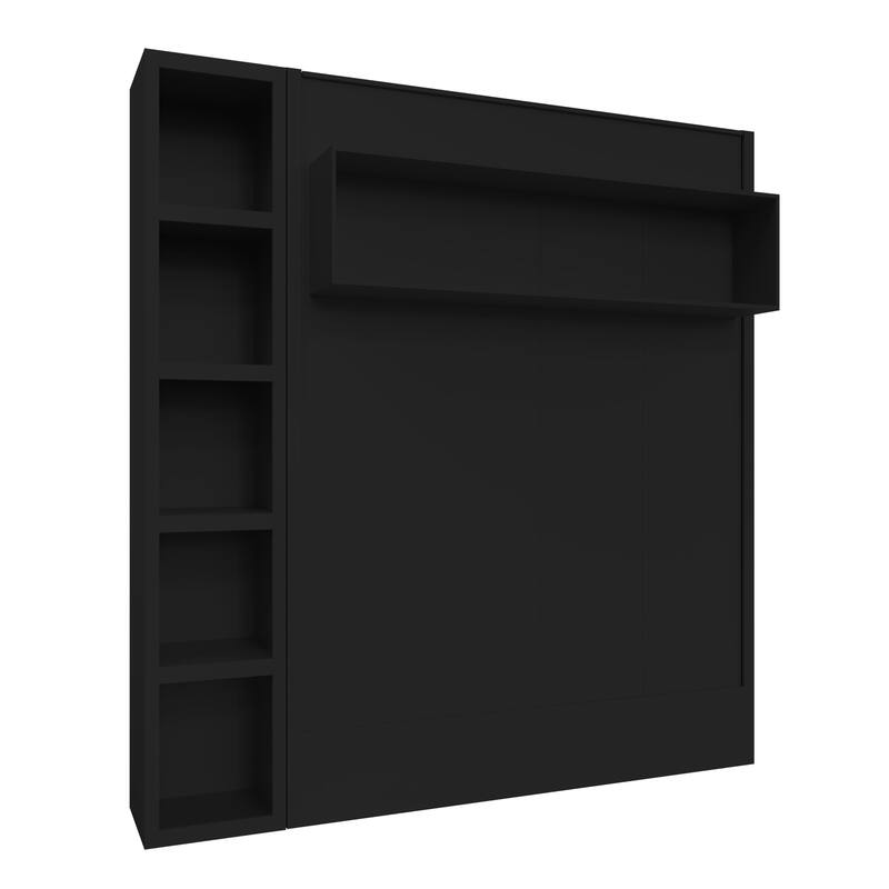 Easy-Lift King Murphy Wall Bed in with Bookshelf