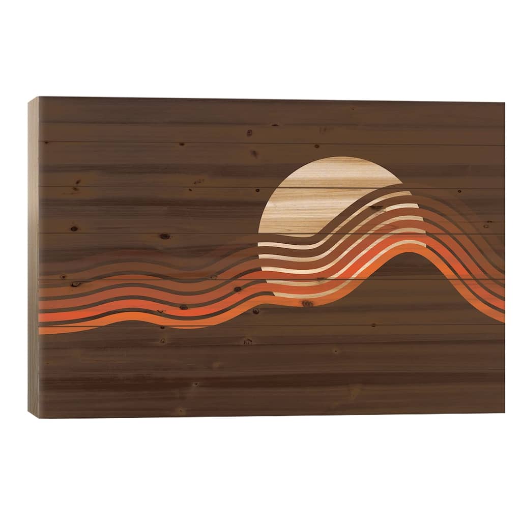 Sundown Stripes Print On Wood by Circa 78 Designs - Multi-Color