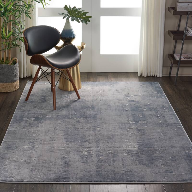 Rustic Textures Modern Transitional Abstract Area Rug - 3'11" x 5'11" - Grey - Runner/Rectangle